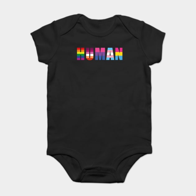 HUMAN LGBTQ Gay Lesbian Transgender Bisexual Pansexual Equally Baby Bodysuit by BrightGift